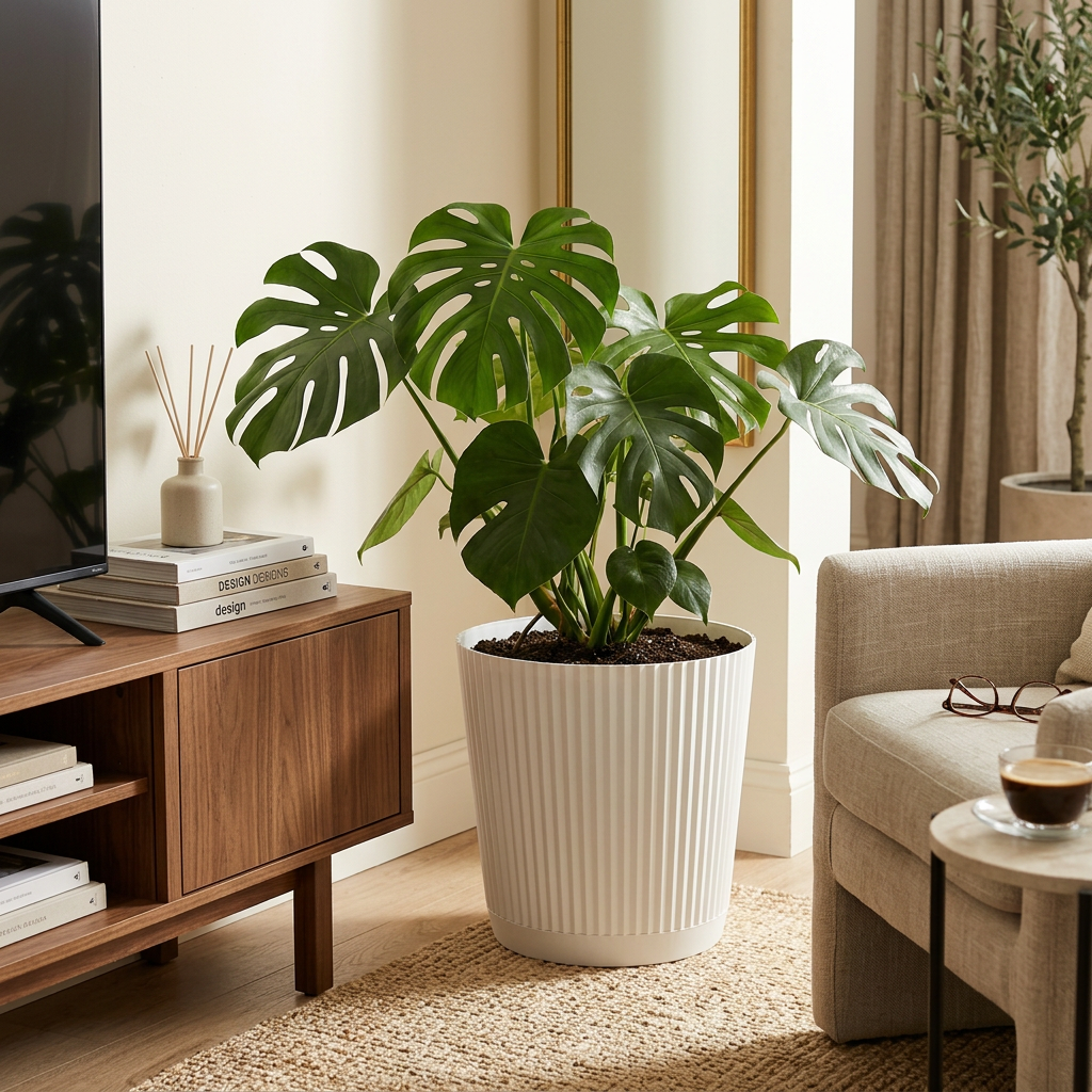 Premium Planter Hudson 17.5" - Cotton White