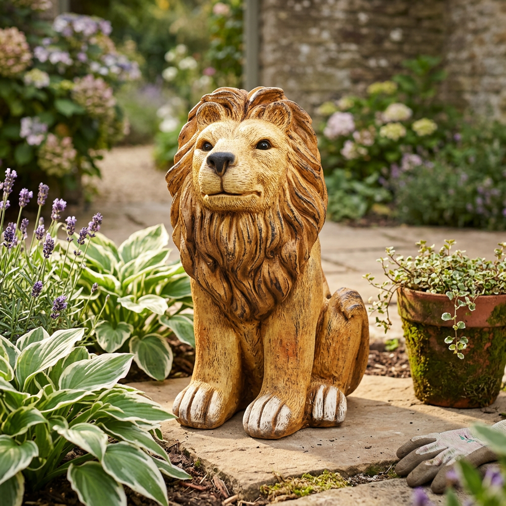 Garden Ornament Lion Sitting Up
