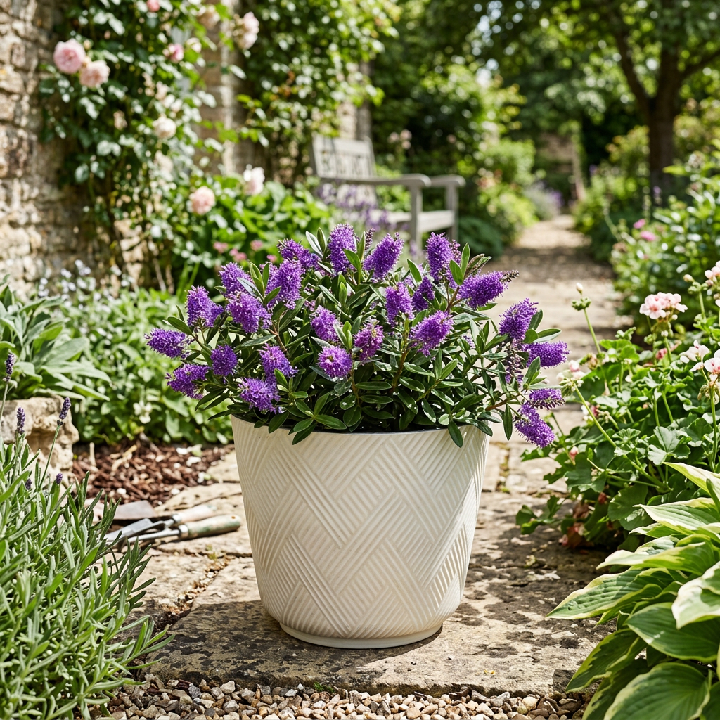 Chevron Beige Planter - Decorative Indoor & Outdoor Plant Pot