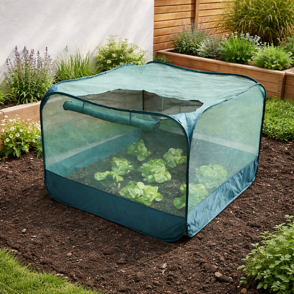 Pop-Up Net Cage, Low Plant Protection Cover, 100 x 100 x 75 cm