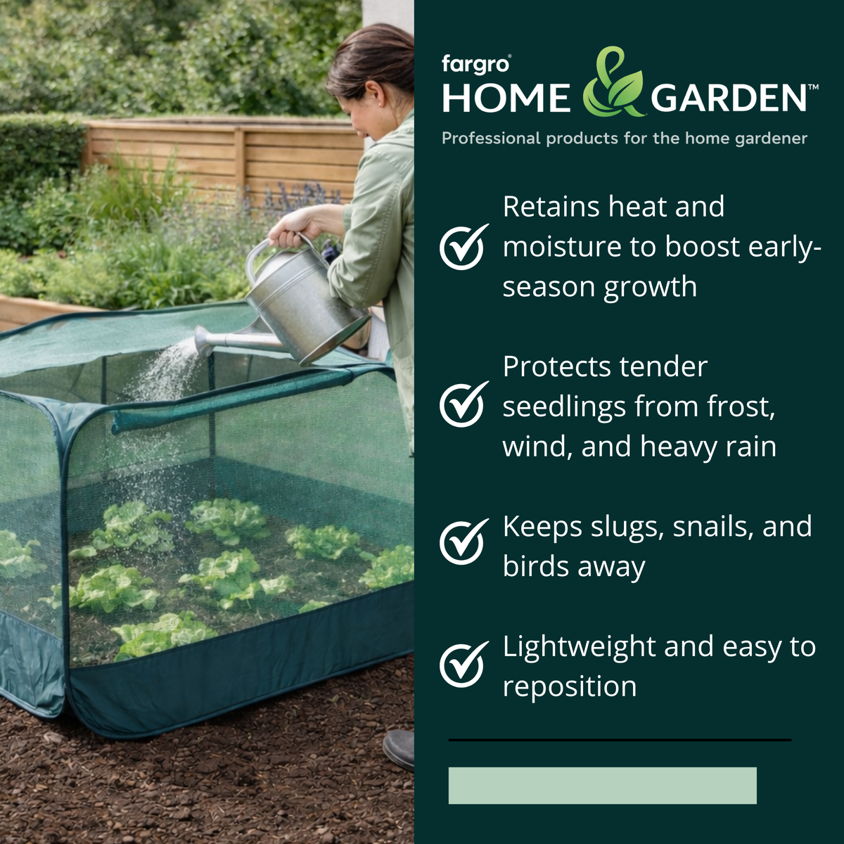Pop-Up Net Cage, Low Plant Protection Cover, 100 x 100 x 75 cm