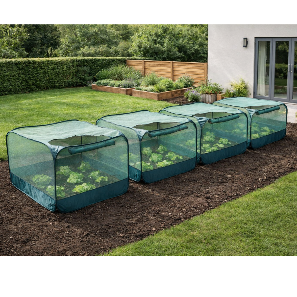 Pop-Up Net Cage, Low Plant Protection Cover, 100 x 100 x 75 cm