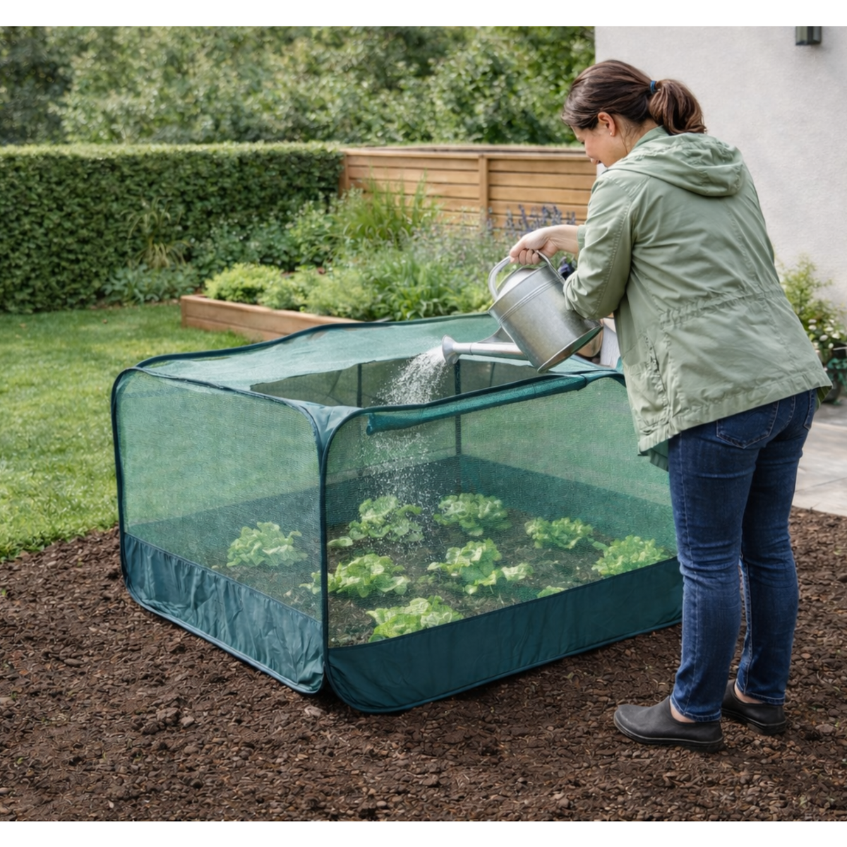 Pop-Up Net Cage, Low Plant Protection Cover, 100 x 100 x 75 cm