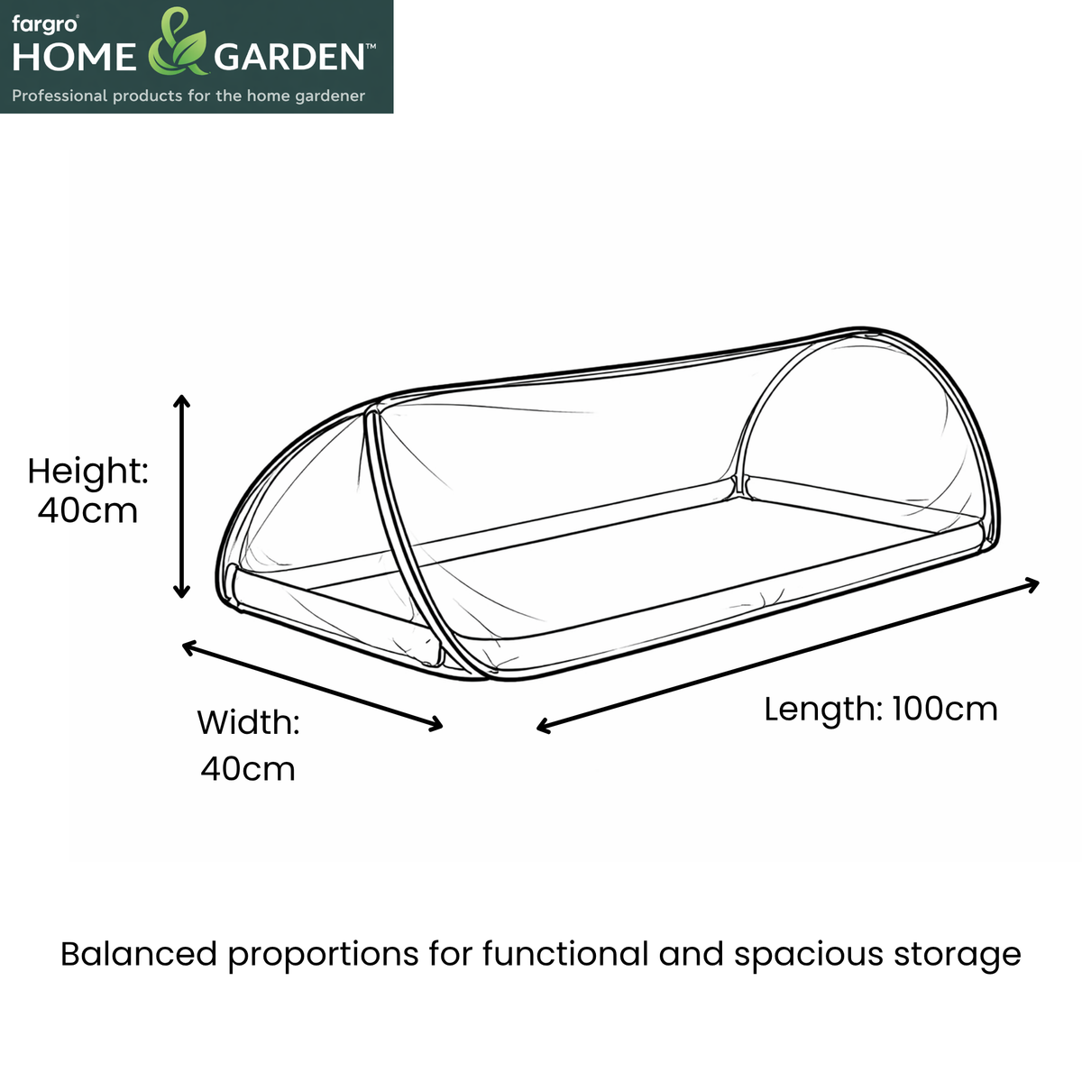 Pop-Up Mini Polytunnel Cloche, Small Plant Protection Tunnel, 100 x 40 x 40 cm