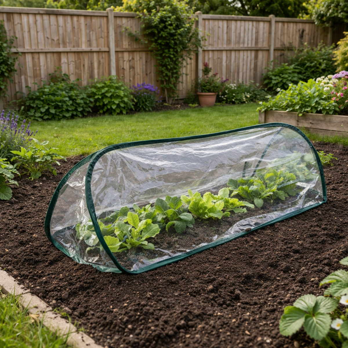 Pop-Up Mini Polytunnel Cloche, Large Plant Protection Tunnel, 150 x 60 x 60 cm