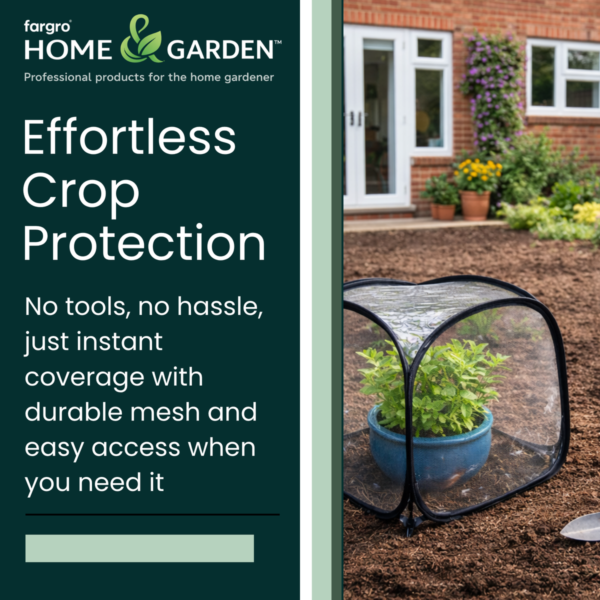 Pop-Up Mini Greenhouse Cloche, Plant Protection Cover, 50 x 50 x 50 cm