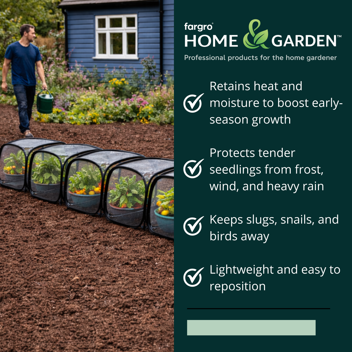 Pop-Up Mini Greenhouse Cloche, Plant Protection Cover, 50 x 50 x 50 cm