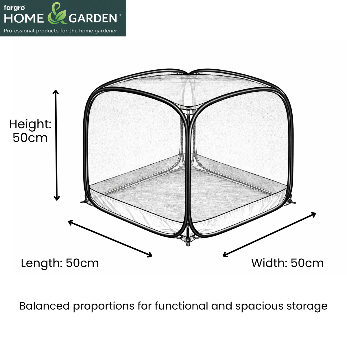 Pop-Up Mini Greenhouse Cloche, Plant Protection Cover, 50 x 50 x 50 cm