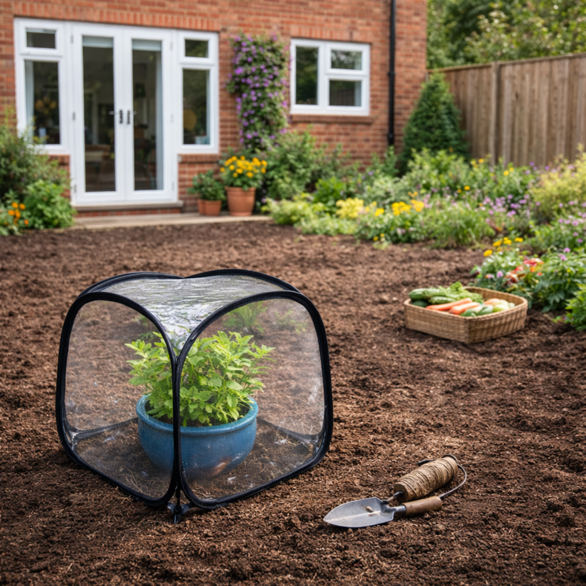 Pop-Up Mini Greenhouse Cloche, Plant Protection Cover, 50 x 50 x 50 cm