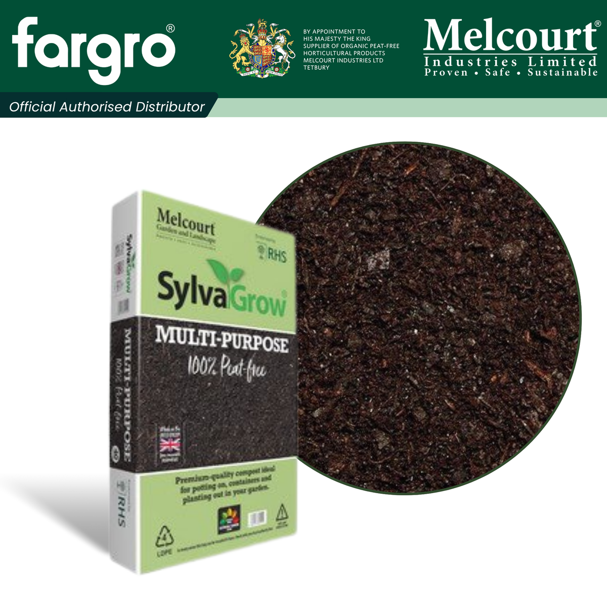 Melcourt Sylvagrow Peat Free Compost, Premium Soil for Plants, Pots and Beds 40L Bag