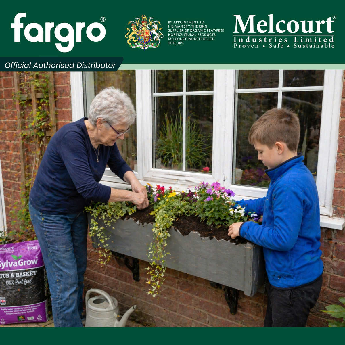 Melcourt SylvaGrow® Tub & Basket Compost, Peat-Free Growing Media for Containers and Hanging Baskets, 40L