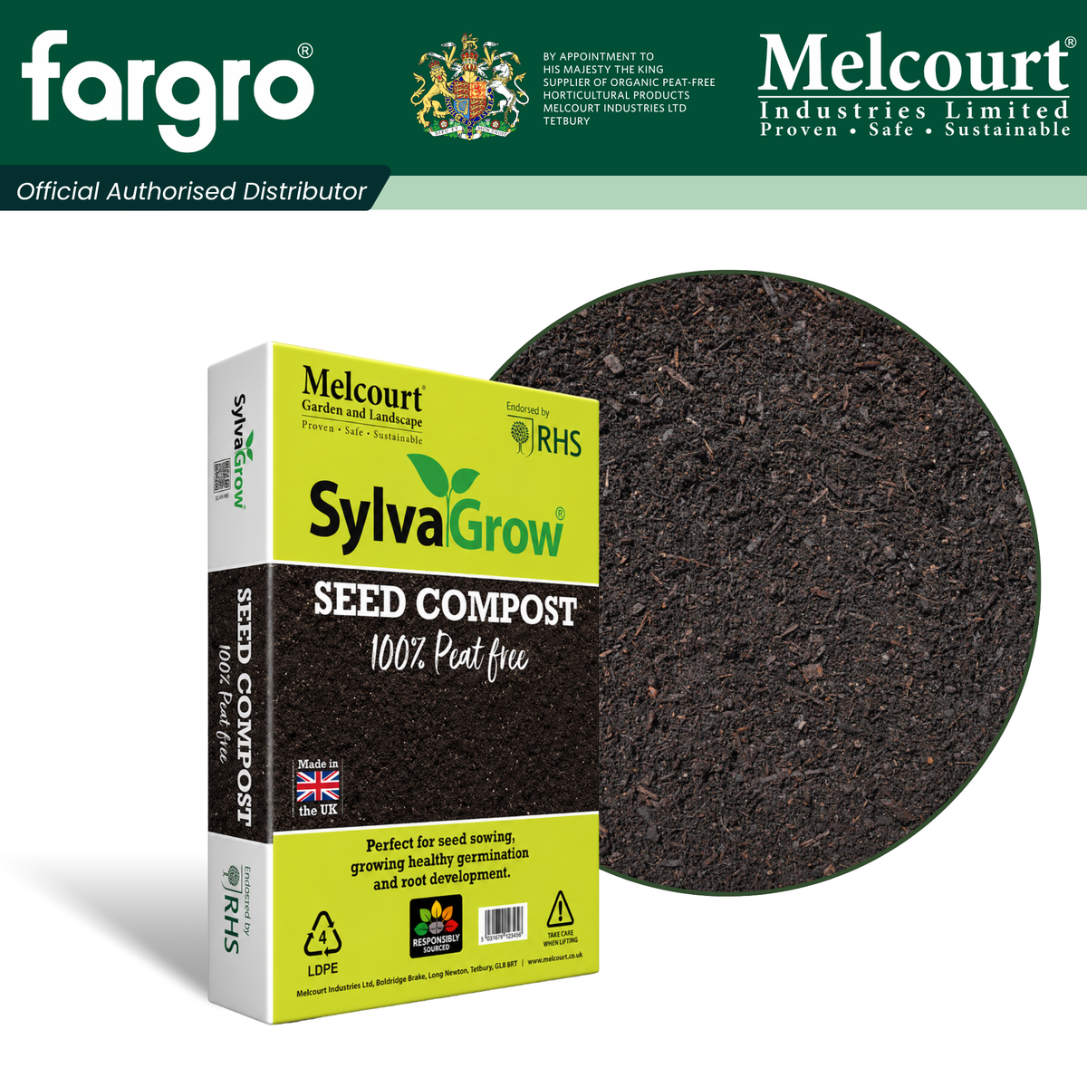 Melcourt SylvaGrow® Seed Compost, Peat-Free Growing Media for Seed Sowing and Propagation, 40L