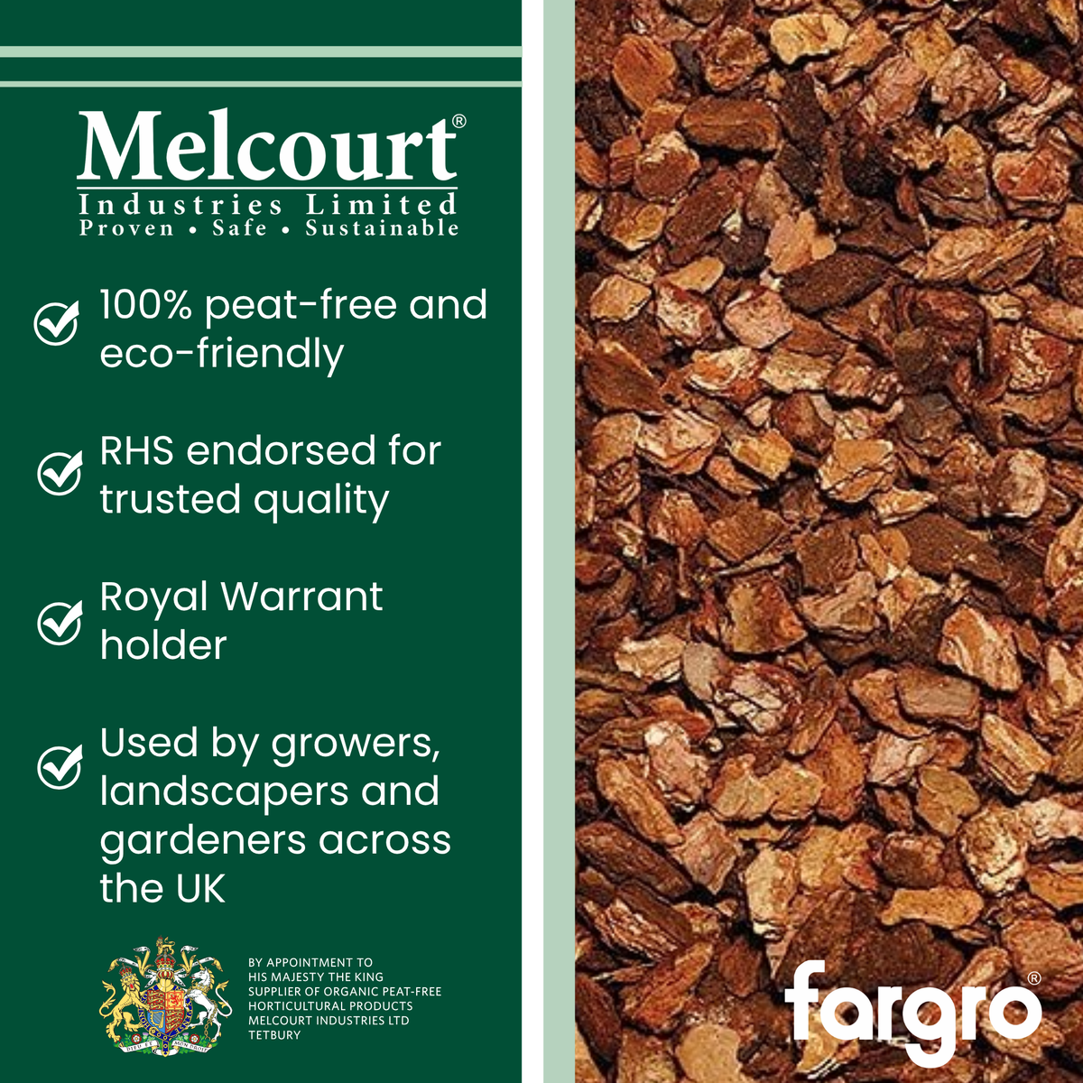 Melcourt Orchid Bark™ Professional Series, Coarse Pine Bark Growing Media 15–35mm, 60L