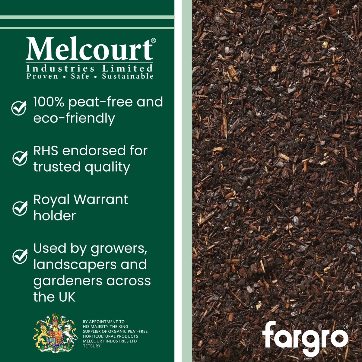 Melcourt EcoBark™ Topper Professional Series, Fine Bark Mulch and Pot Topper 0–12mm, 60L