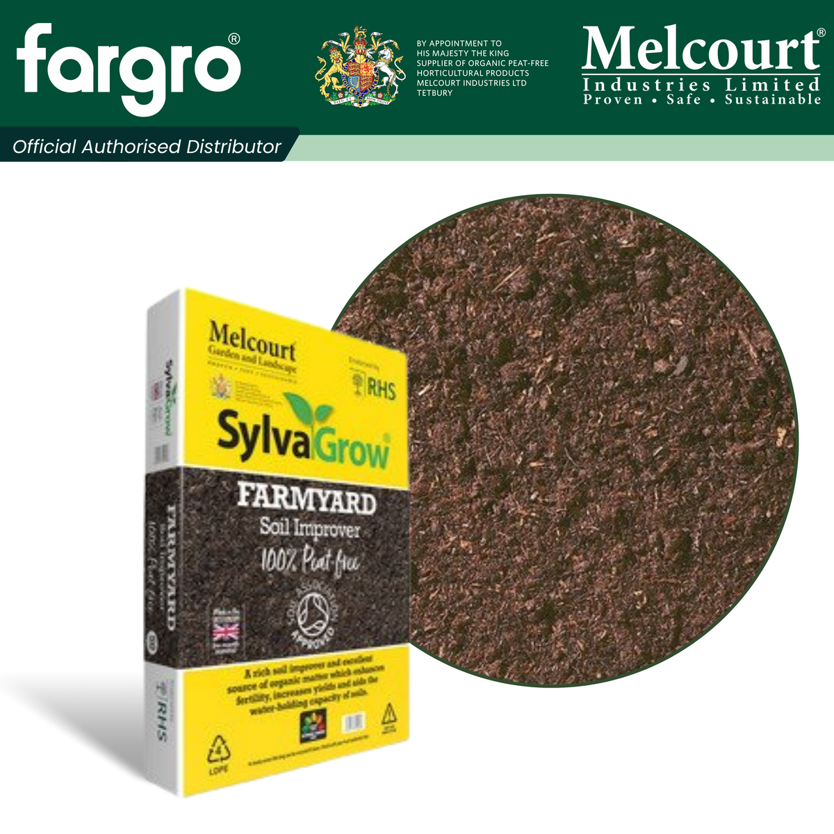 Melcourt SylvaGrow® Farmyard Soil Improver (Single Bag), Peat-Free Organic Manure for Beds and Borders, 50L (Copy)