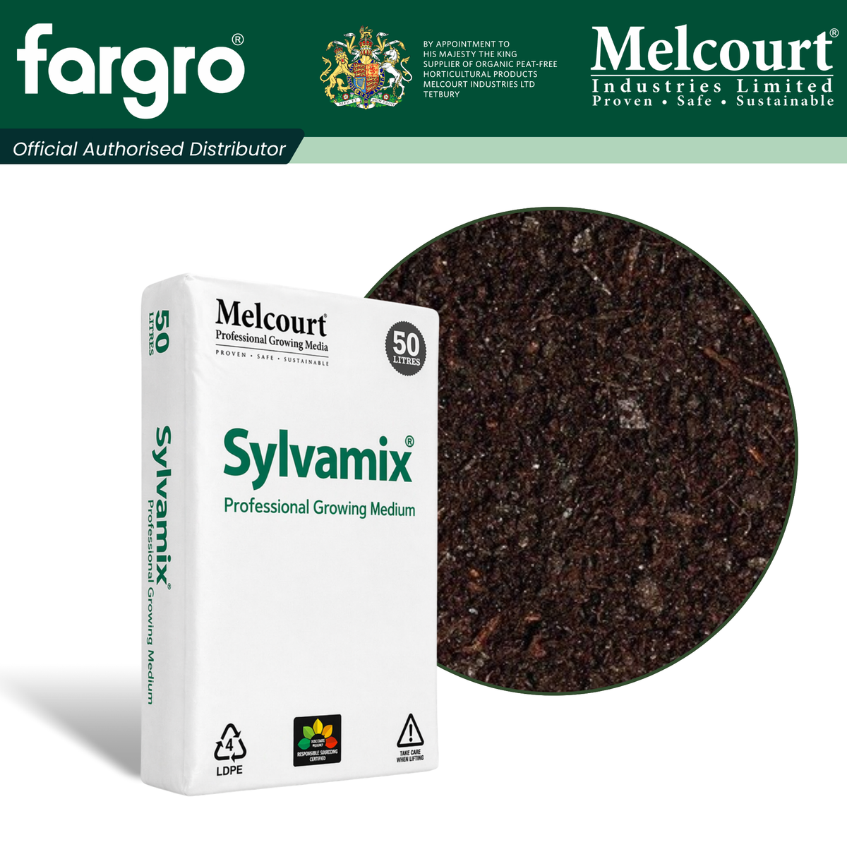 Melcourt SylvaMix® Professional Compost, Peat-Free Growing Media with Wetting Agent and Fertiliser, 50L