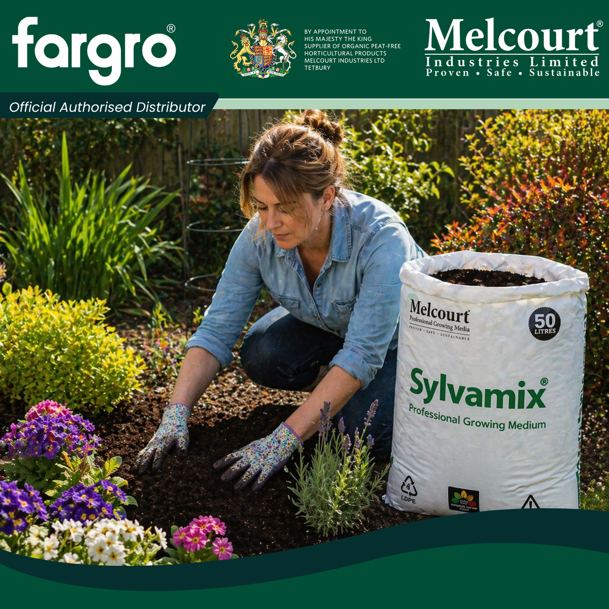 Melcourt SylvaMix® Professional Compost, Peat-Free Growing Media with Wetting Agent and Fertiliser, 50L