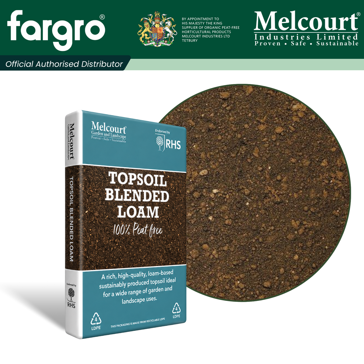 Melcourt Topsoil™ Blended Loam, Peat-Free Premium Topsoil for Lawns, Beds and Planting, 20L