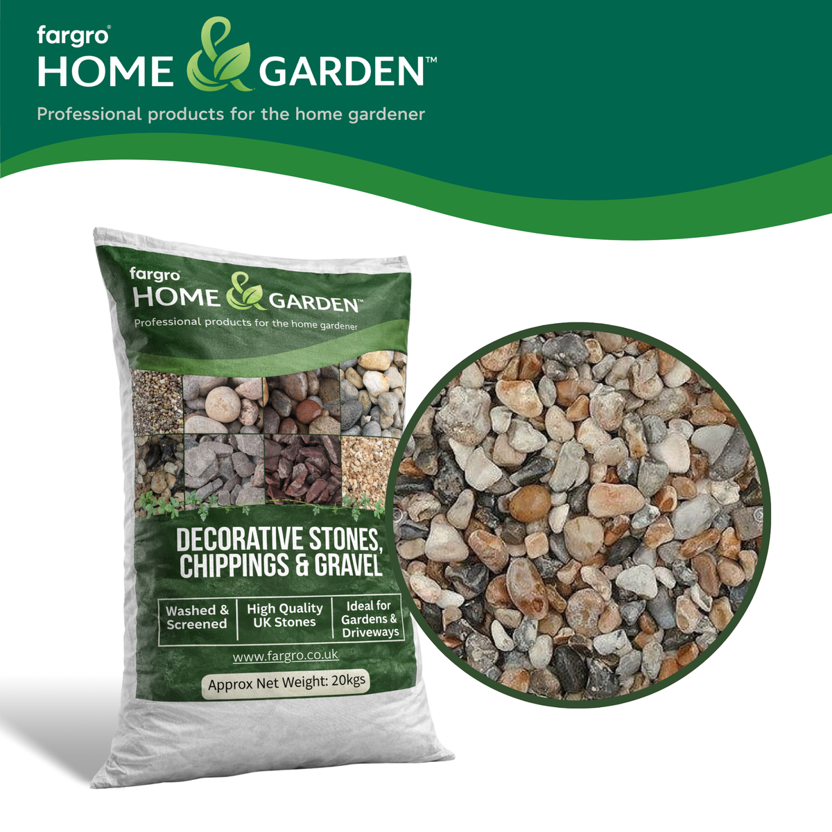 Seashore Pebbles 10–20 mm Fish Friendly Garden and Pond Gravel 20 kg Bag