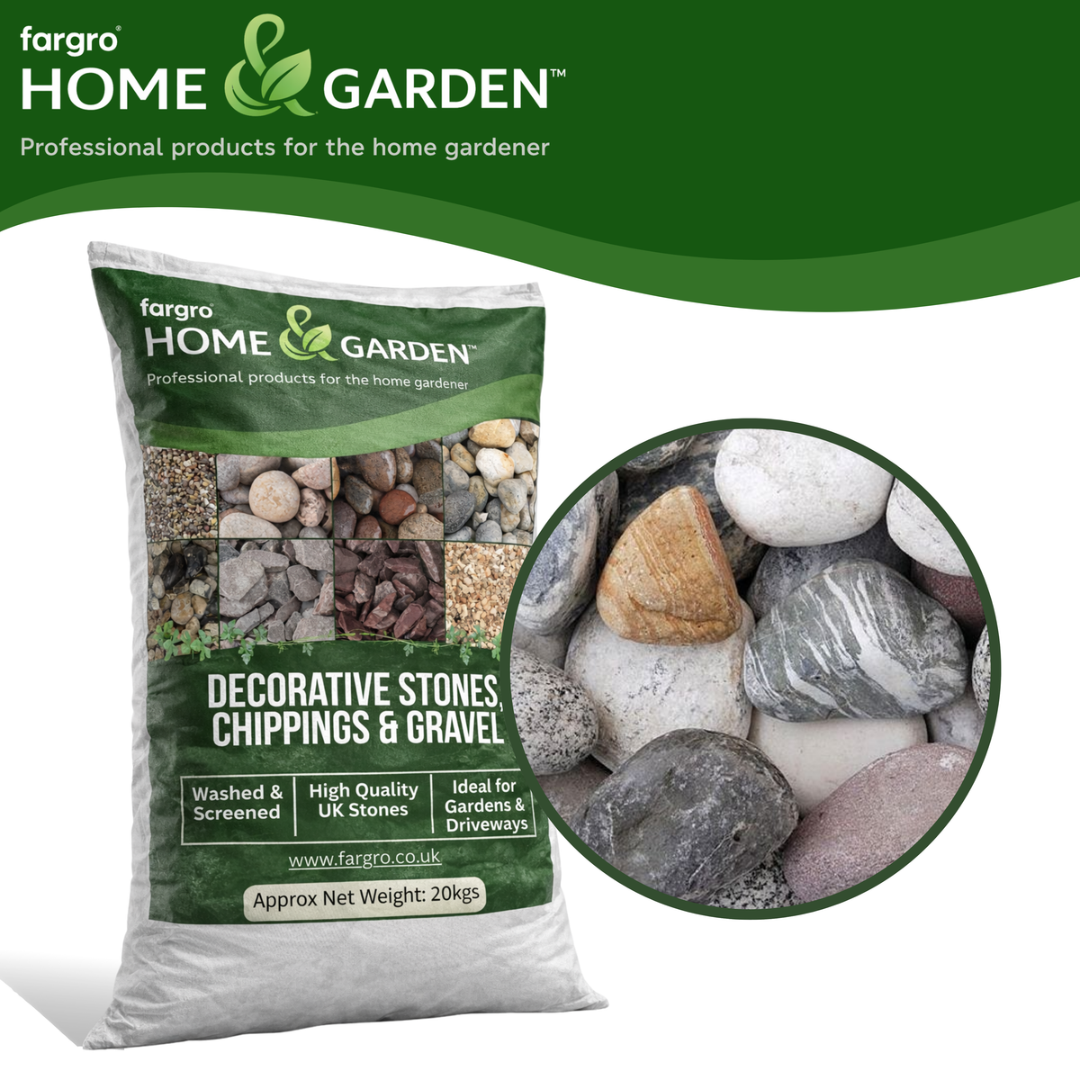 Mediterranean Cobbles 60–100 mm Mixed Colour Garden Cobbles 20kg Bag