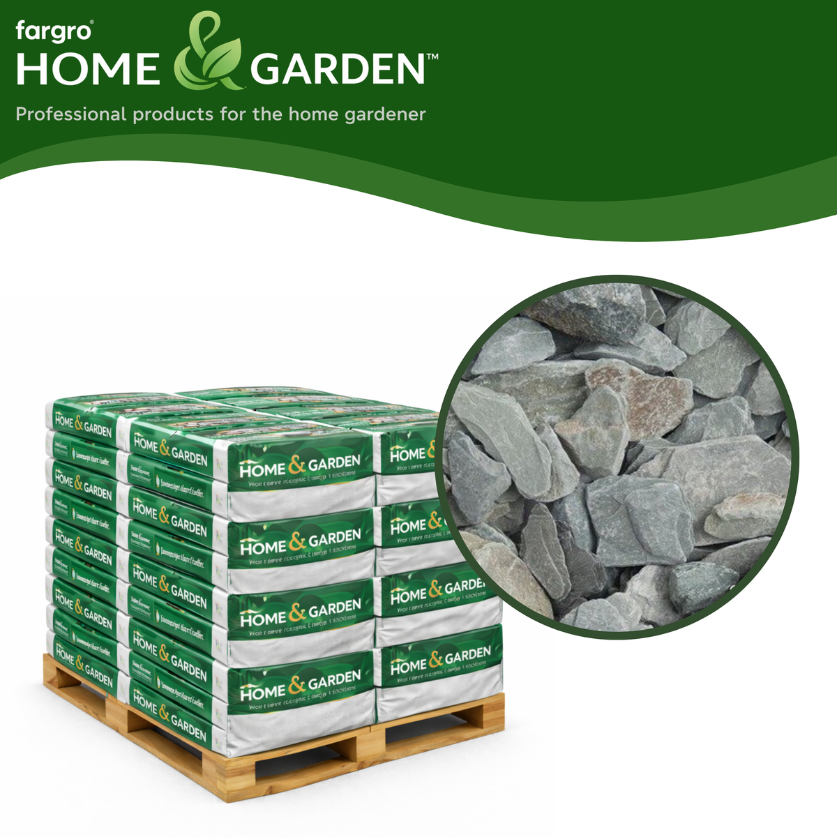 Green Slate Chippings 40mm - Pallet (50) 20kg bags