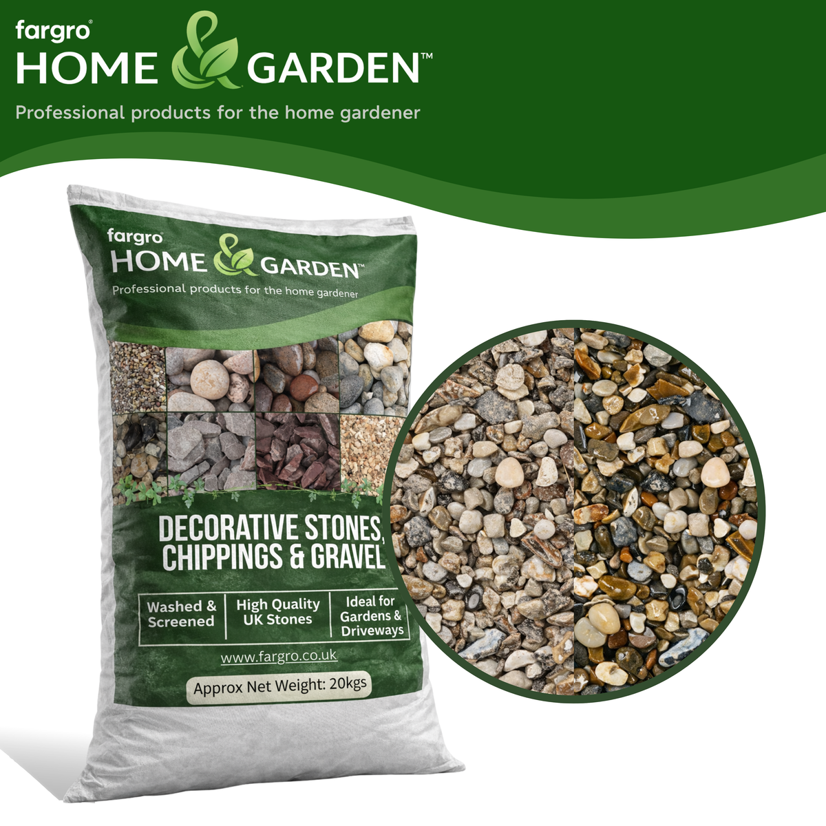 Beach Shingle 10 mm Decorative Garden Stones Brown Gravel Chippings 20 kg Bag