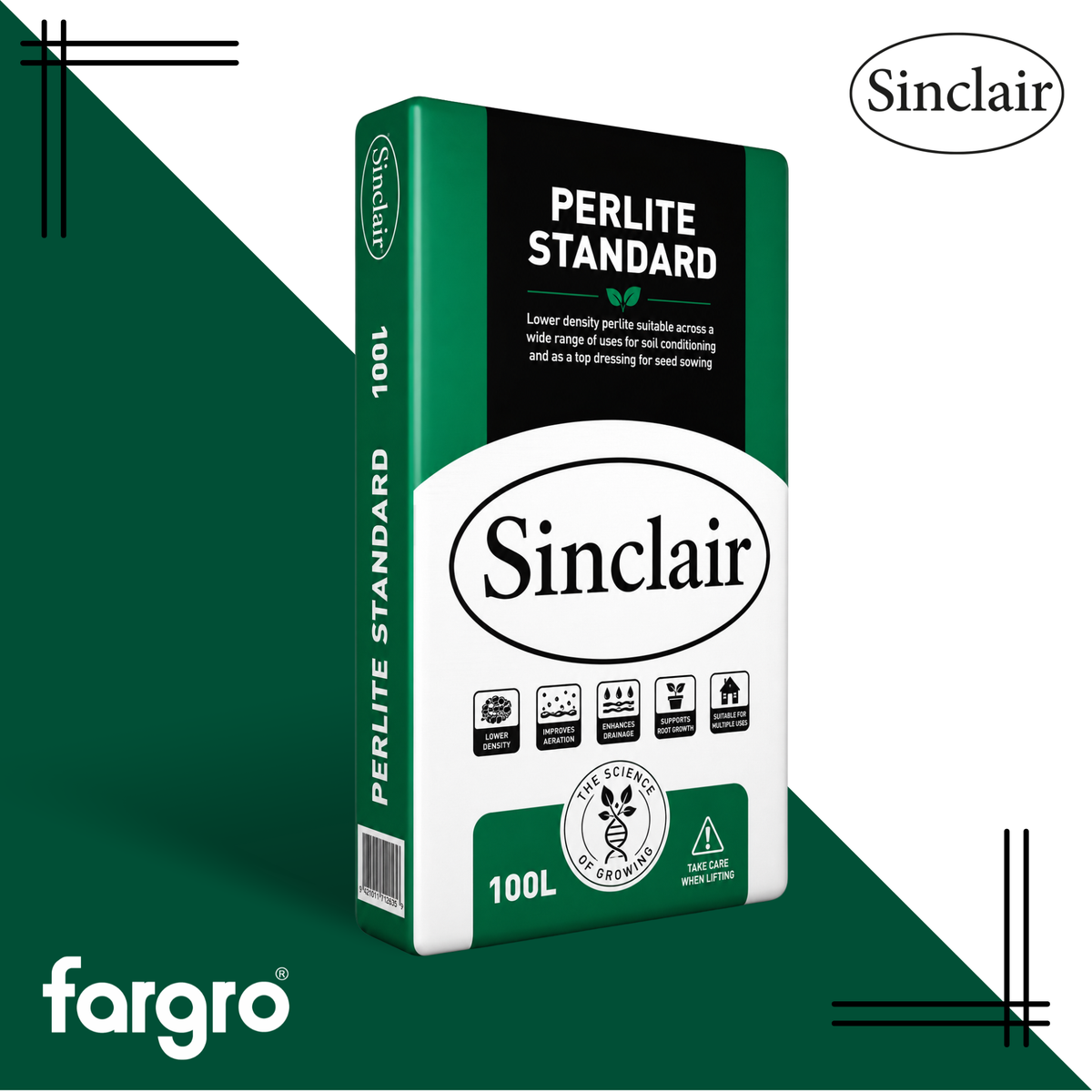 Sinclair Standard Perlite 100L | Medium Grade Horticultural Perlite 2-5mm