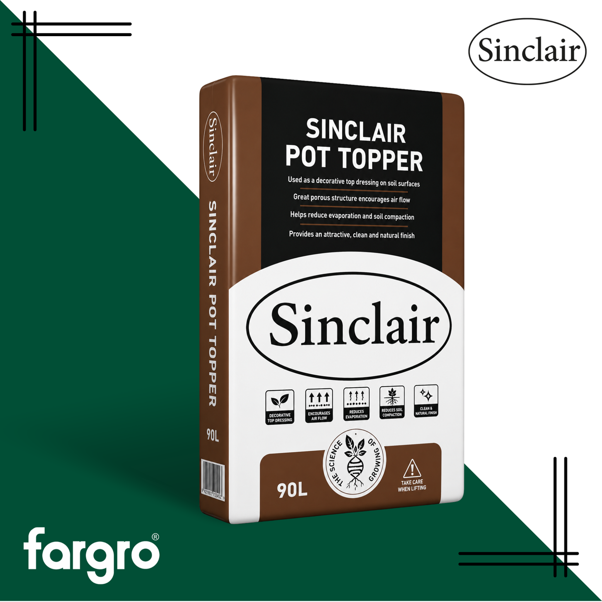 Sinclair Pot Topper Mulch 90L | Weed Control Bark Mulch & Soil Conditioner