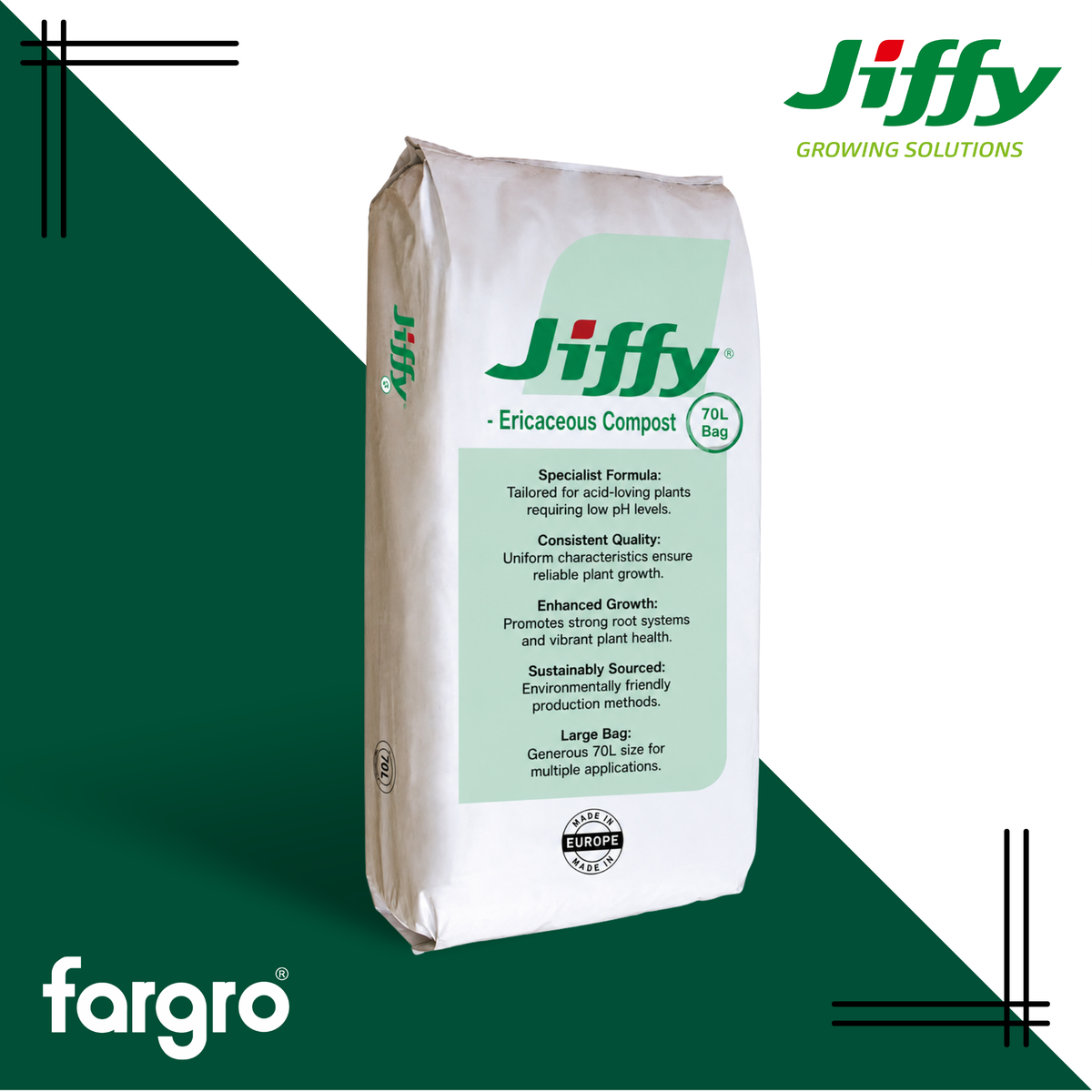 Jiffy GO N7 Ericaceous Compost 70L | Premium Acidic Compost for Rhododendrons, Azaleas & Camellias