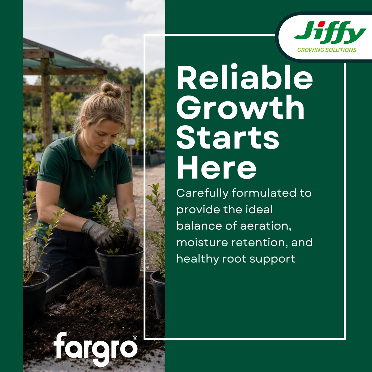 Jiffy™ Peat Free Shrub Mix with DCM 70L | Peat Free Compost for Shrubs & Garden Plants