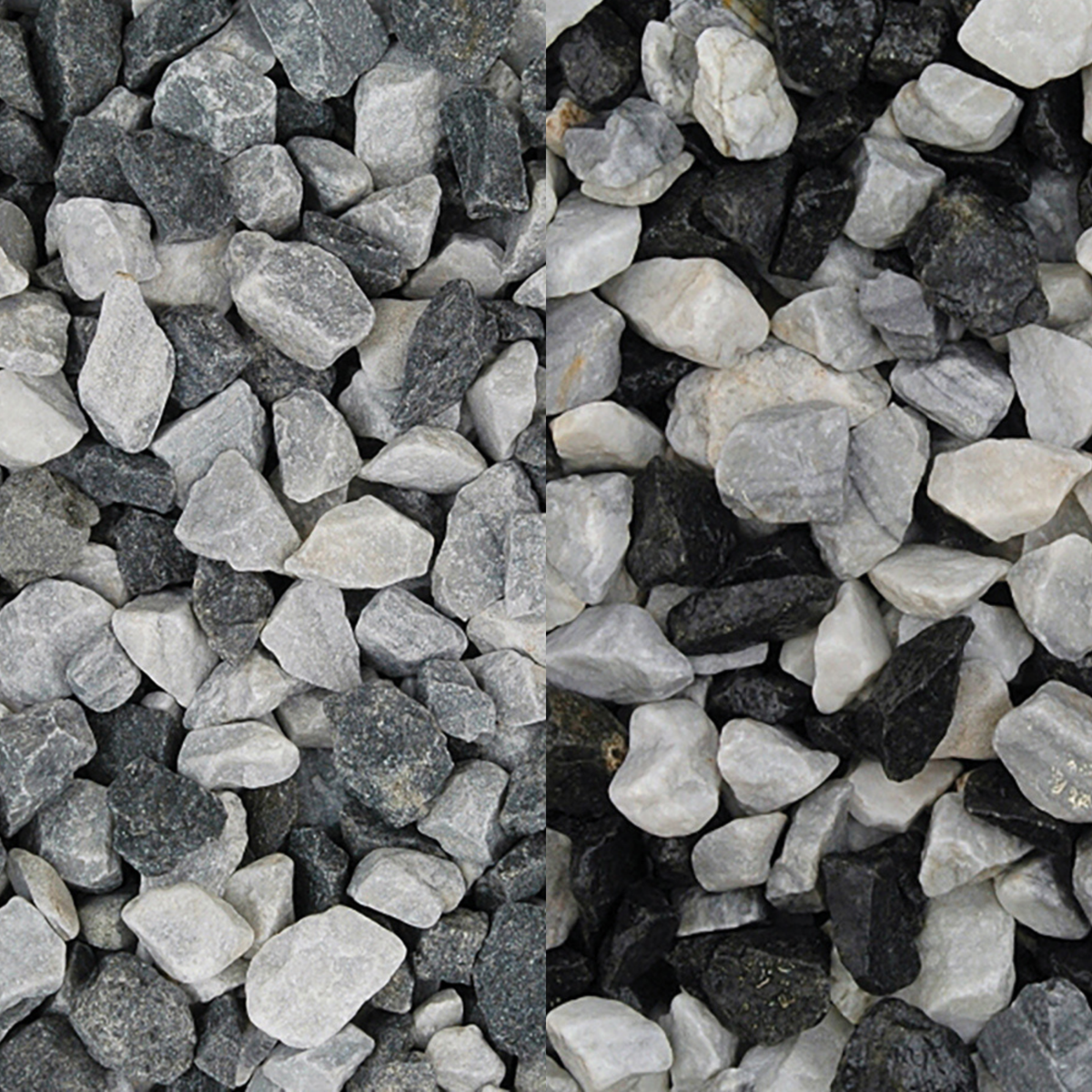 Black and Ice White 20mm Decorative Garden Stones