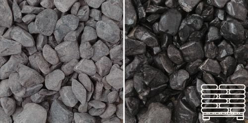 Ebony Black Pebbles 15-30mm - Pallet (50) 20kg bags