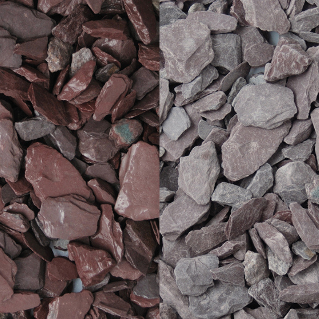 Plum Slate Chippings 20 mm Decorative Garden Slate 20 kg Bag