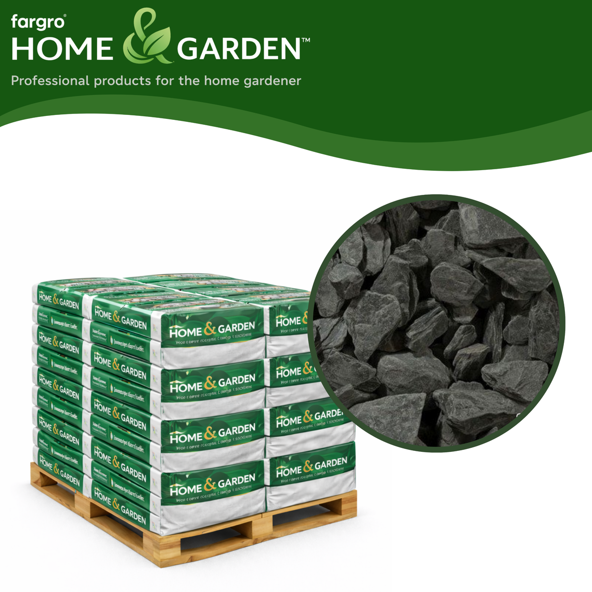 Black Slate Chippings 40mm - Pallet (50) 20kg bags