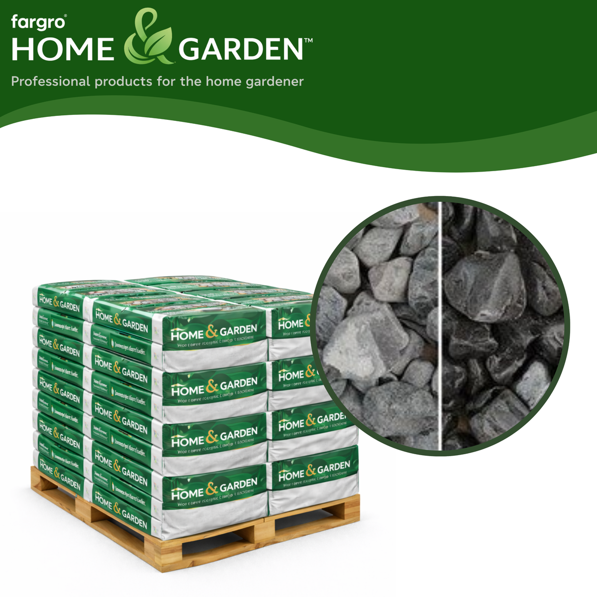 Ebony Black Cobbles 30-60mm - Pallet (50) 20kg bags