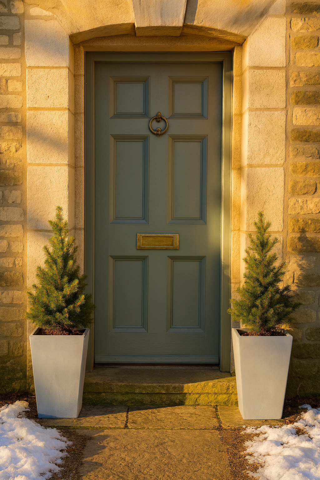 FHG™ Polystone Tapered Tall Garden Planter, Patio Plant Pots, Outdoor Garden Planter