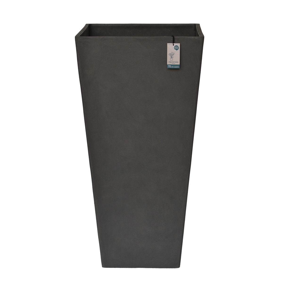 Tapered Square Polystone Garden Planter with Drainage Hole | Tall Outdoor Plant Pot (50-80cm)