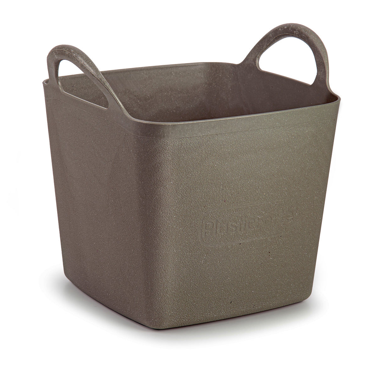 Flexitub Eco Square Recycled Plastic Flexible Buckets for Garden and Construction, L37 W37 H34 cm, 43 Litres Volume, Dark Grey