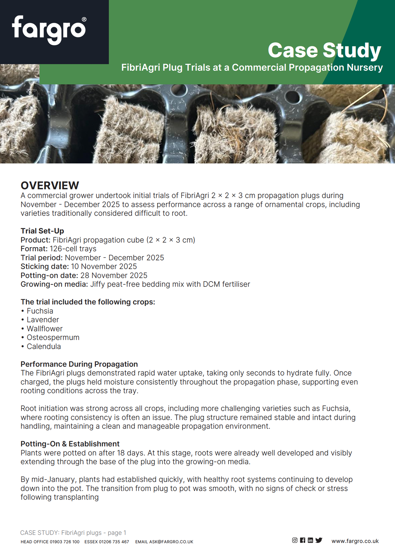 FibriAgri Plugs Case Study