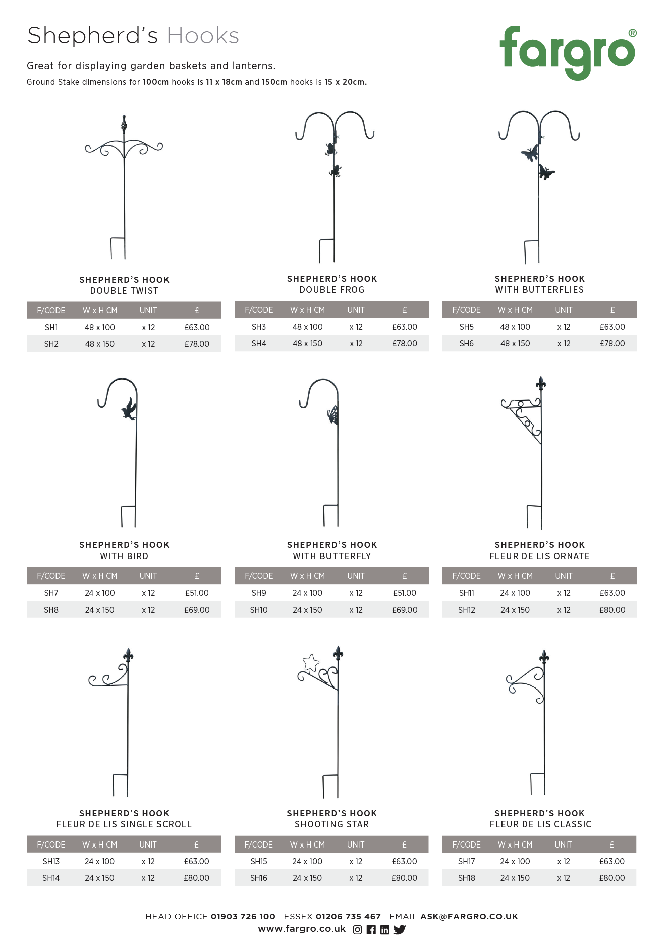 Shepherd's Hooks - For displaying hanging baskets and lanterns