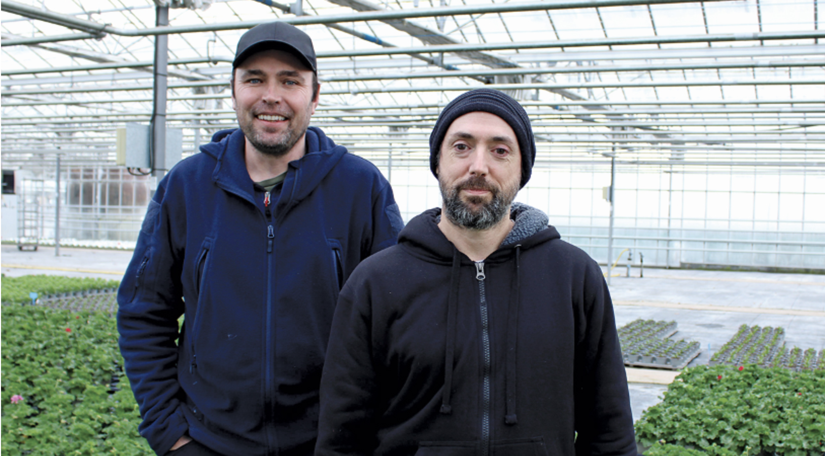 Bryants Nurseries: head grower Stanley De’Villiers (left) and operations manager Matt Cole (right)