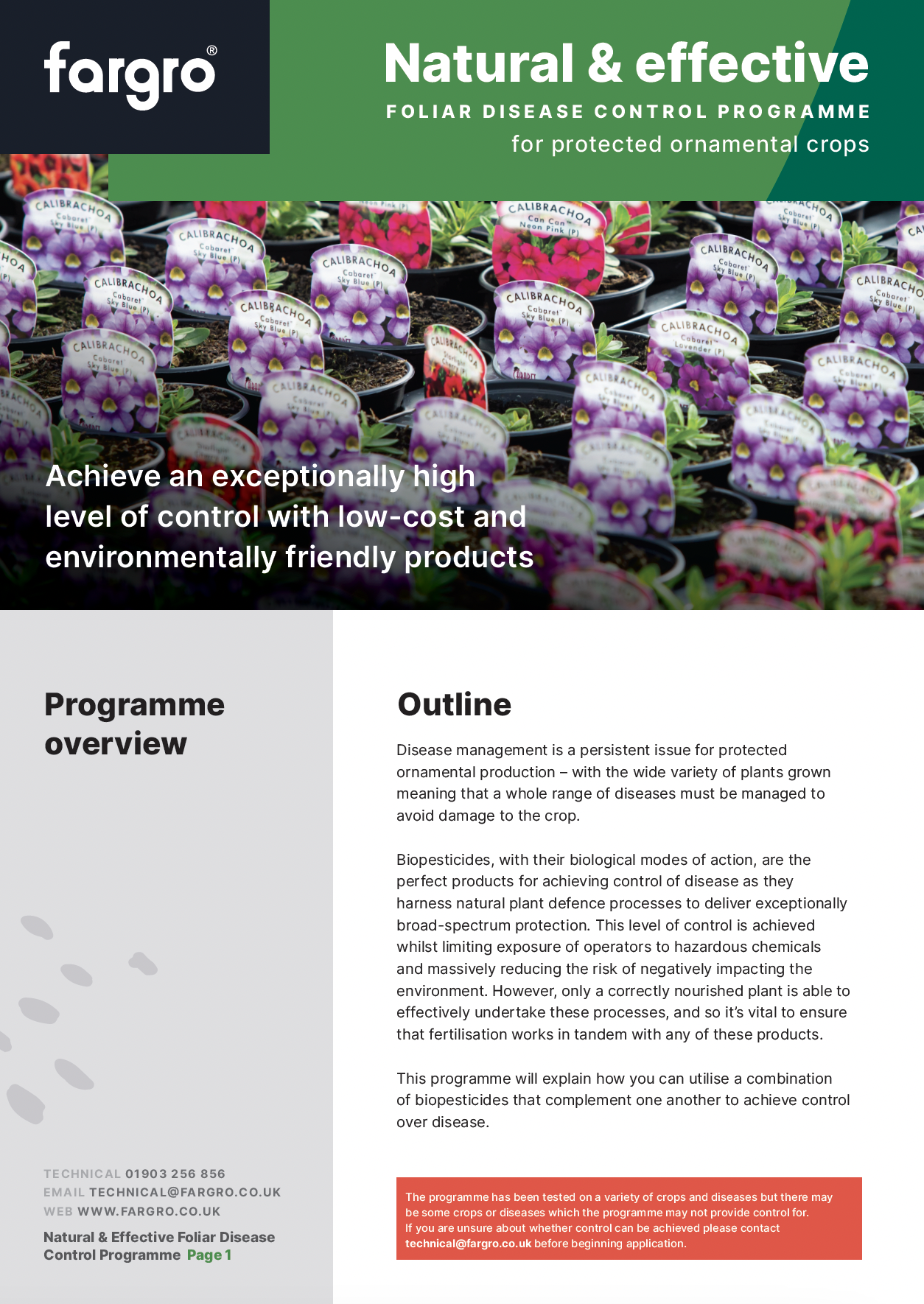Natural and efffective foliar disease control programme for protected ornamental crops